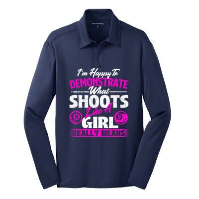 Pool Player Im Happy To Demonstrate Billiards Girl Gift Silk Touch Performance Long Sleeve Polo