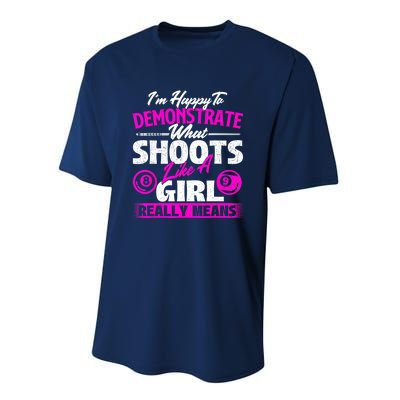 Pool Player Im Happy To Demonstrate Billiards Girl Gift Performance Sprint T-Shirt