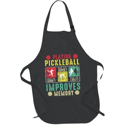 Playing Pickleball Improves Memory Funny Pickleball Design Full-Length Apron With Pockets