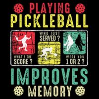 Playing Pickleball Improves Memory Funny Pickleball Design 16 in Basic Backpack
