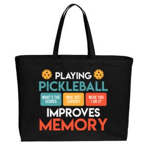 Playing Pickleball Improves Memory Pickleball Gift Cotton Canvas Jumbo Tote