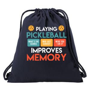 Playing Pickleball Improves Memory Pickleball Gift Drawstring Bag