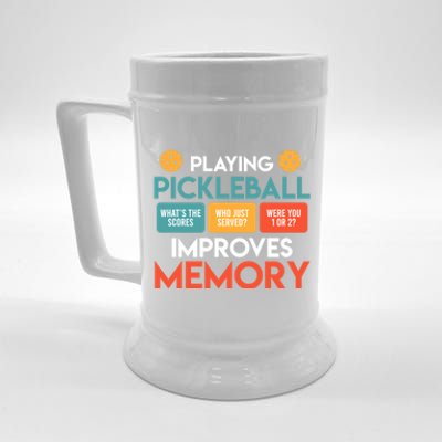 Playing Pickleball Improves Memory Pickleball Gift Beer Stein