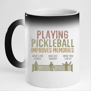 Playing Pickleball Improves Memory Pickleball Retirement 11oz Black Color Changing Mug