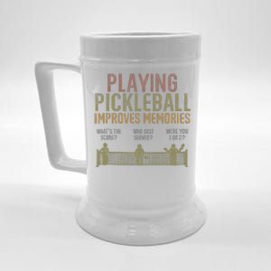 Playing Pickleball Improves Memory Pickleball Retirement Beer Stein