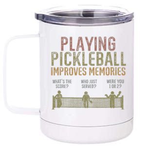 Playing Pickleball Improves Memory Pickleball Retirement 12 oz Stainless Steel Tumbler Cup