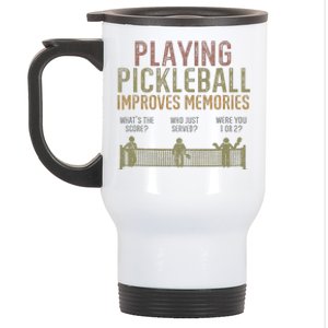 Playing Pickleball Improves Memory Pickleball Retirement Stainless Steel Travel Mug