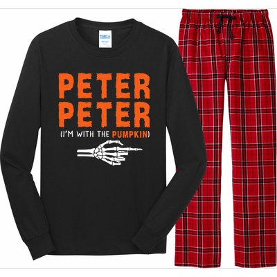 Peter Peter IM With The Pumpkin Jackolantern Pumpkin Halloween Costume Couple Long Sleeve Pajama Set