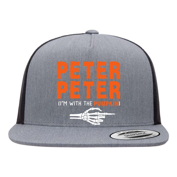 Peter Peter IM With The Pumpkin Jackolantern Pumpkin Halloween Costume Couple Flat Bill Trucker Hat