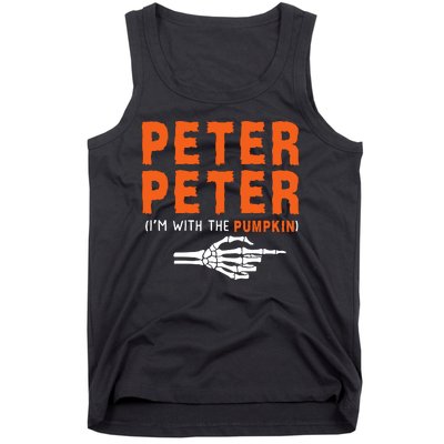 Peter Peter IM With The Pumpkin Jackolantern Pumpkin Halloween Costume Couple Tank Top