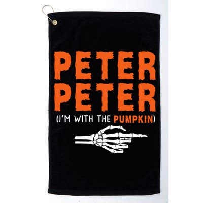 Peter Peter IM With The Pumpkin Jackolantern Pumpkin Halloween Costume Couple Platinum Collection Golf Towel