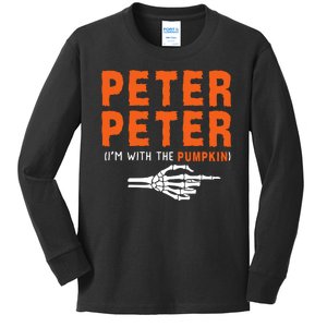 Peter Peter IM With The Pumpkin Jackolantern Pumpkin Halloween Costume Couple Kids Long Sleeve Shirt