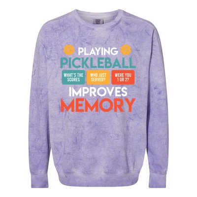 Playing Pickleball Improves Memory Pickleball Colorblast Crewneck Sweatshirt