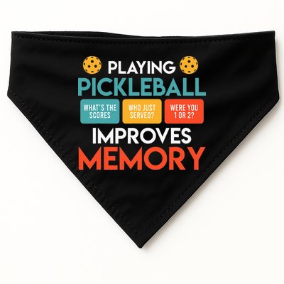 Playing Pickleball improves memory Pickleball USA-Made Doggie Bandana