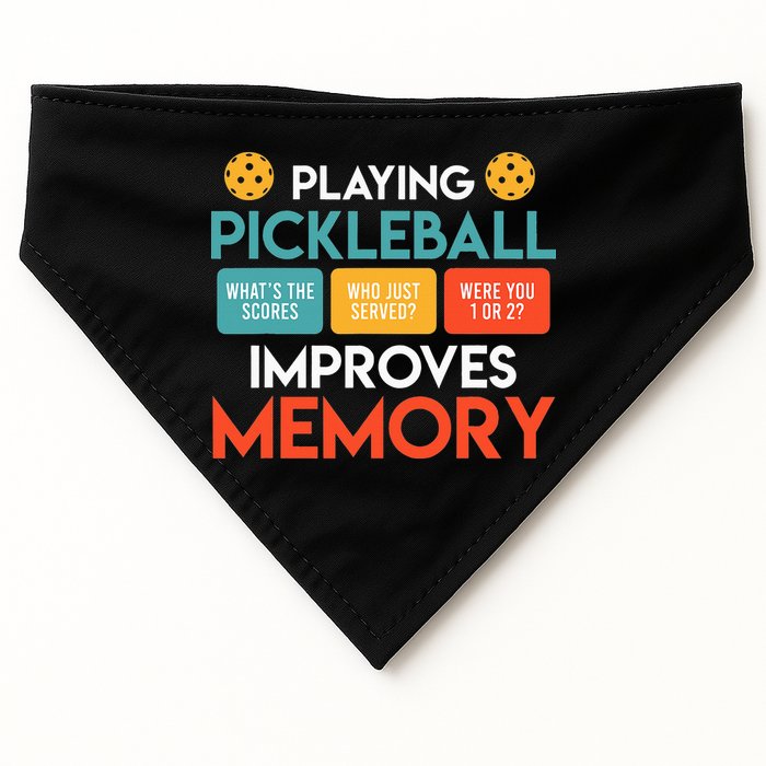 Playing Pickleball improves memory Pickleball USA-Made Doggie Bandana