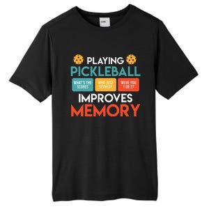 Playing Pickleball improves memory Pickleball Tall Fusion ChromaSoft Performance T-Shirt