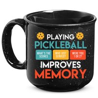 Playing Pickleball improves memory Pickleball 15oz Campfire Ceramic Mug