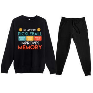 Playing Pickleball improves memory Pickleball Premium Crewneck Sweatsuit Set