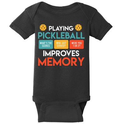 Playing Pickleball improves memory Pickleball Baby Bodysuit