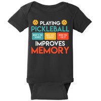 Playing Pickleball improves memory Pickleball Baby Bodysuit