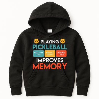 Playing Pickleball improves memory Pickleball Kids Hoodie