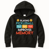 Playing Pickleball improves memory Pickleball Kids Hoodie