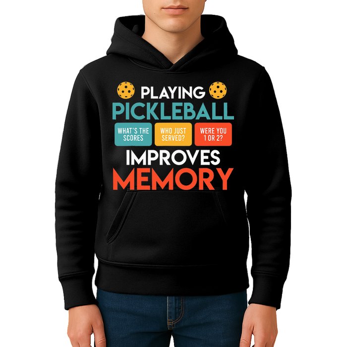 Playing Pickleball improves memory Pickleball Kids Hoodie