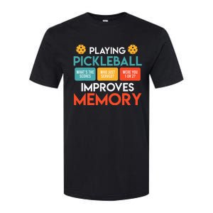 Playing Pickleball improves memory Pickleball Softstyle CVC T-Shirt