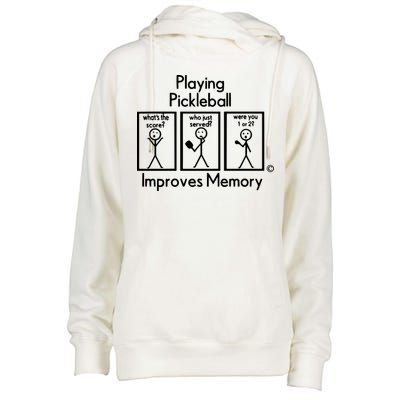 Playing Pickleball Improves Memory Womens Funnel Neck Pullover Hood