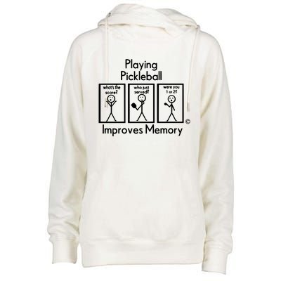 Playing Pickleball Improves Memory Womens Funnel Neck Pullover Hood