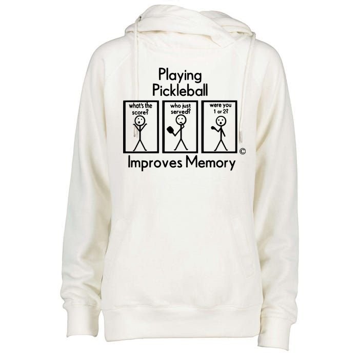 Playing Pickleball Improves Memory Womens Funnel Neck Pullover Hood