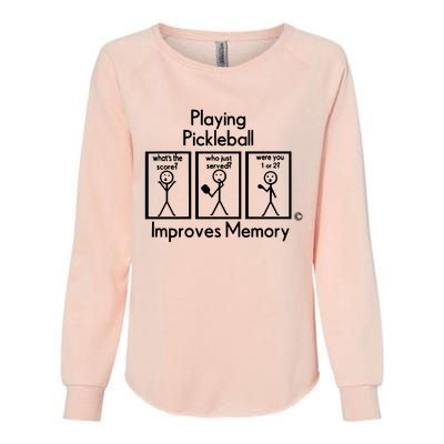 Playing Pickleball Improves Memory Womens California Wash Sweatshirt