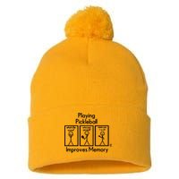 Playing Pickleball Improves Memory Pom Pom 12in Knit Beanie