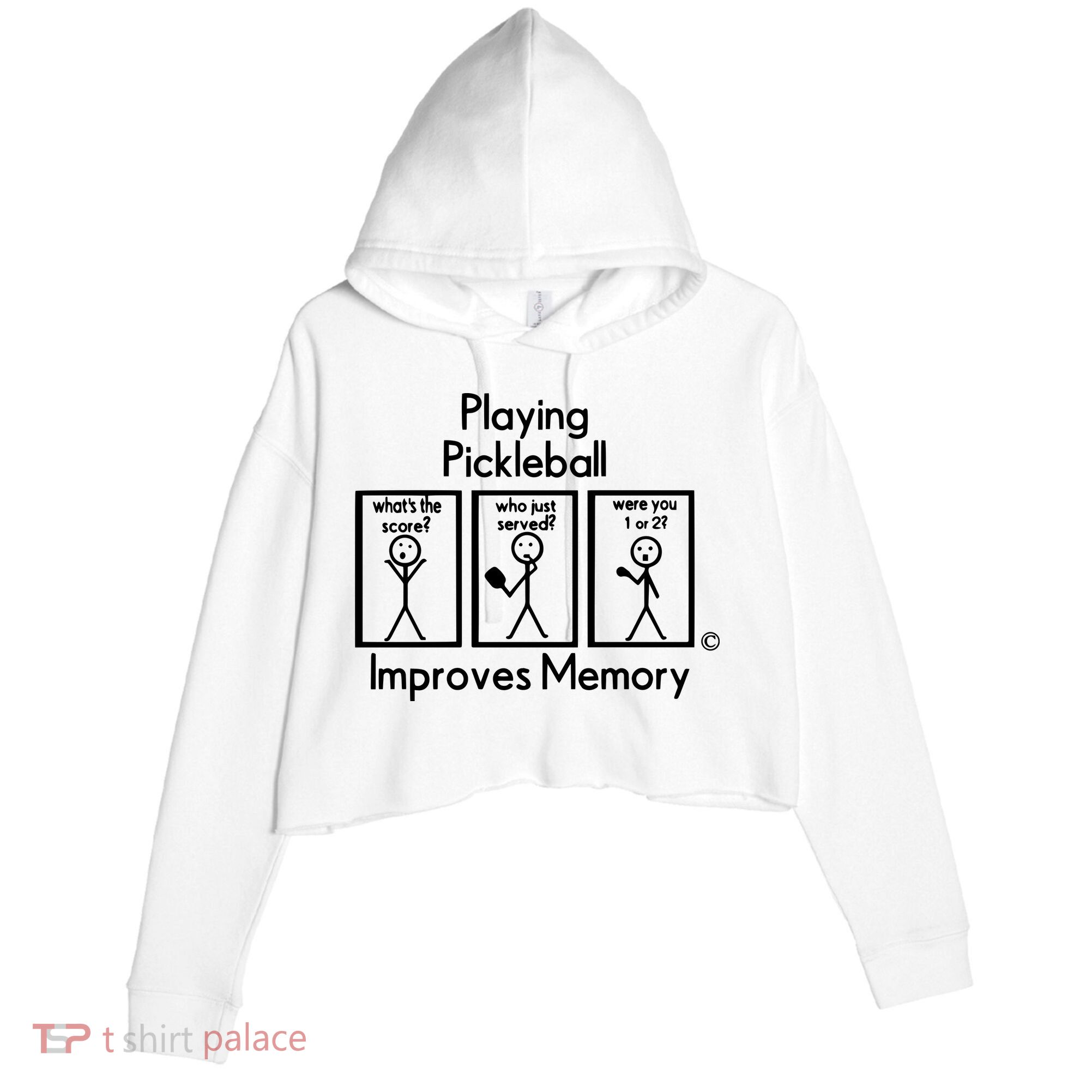 Playing Pickleball Improves Memory Crop Fleece Hoodie