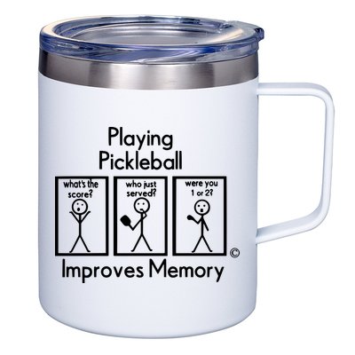 Playing Pickleball Improves Memory 12oz Stainless Steel Coffee Mug