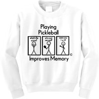 Playing Pickleball Improves Memory Kids Sweatshirt