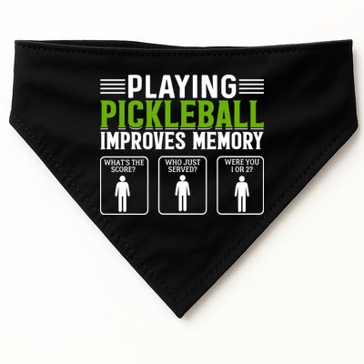 Playing Pickleball Improves Memory Funny Pickleball USA-Made Doggie Bandana
