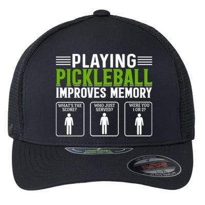 Playing Pickleball Improves Memory Funny Pickleball Flexfit Unipanel Trucker Cap
