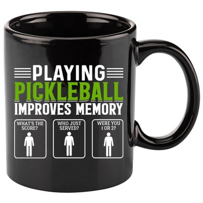 Playing Pickleball Improves Memory Funny Pickleball 11oz C Handle Ceramic Mug