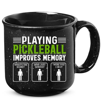 Playing Pickleball Improves Memory Funny Pickleball 15oz Campfire Ceramic Mug