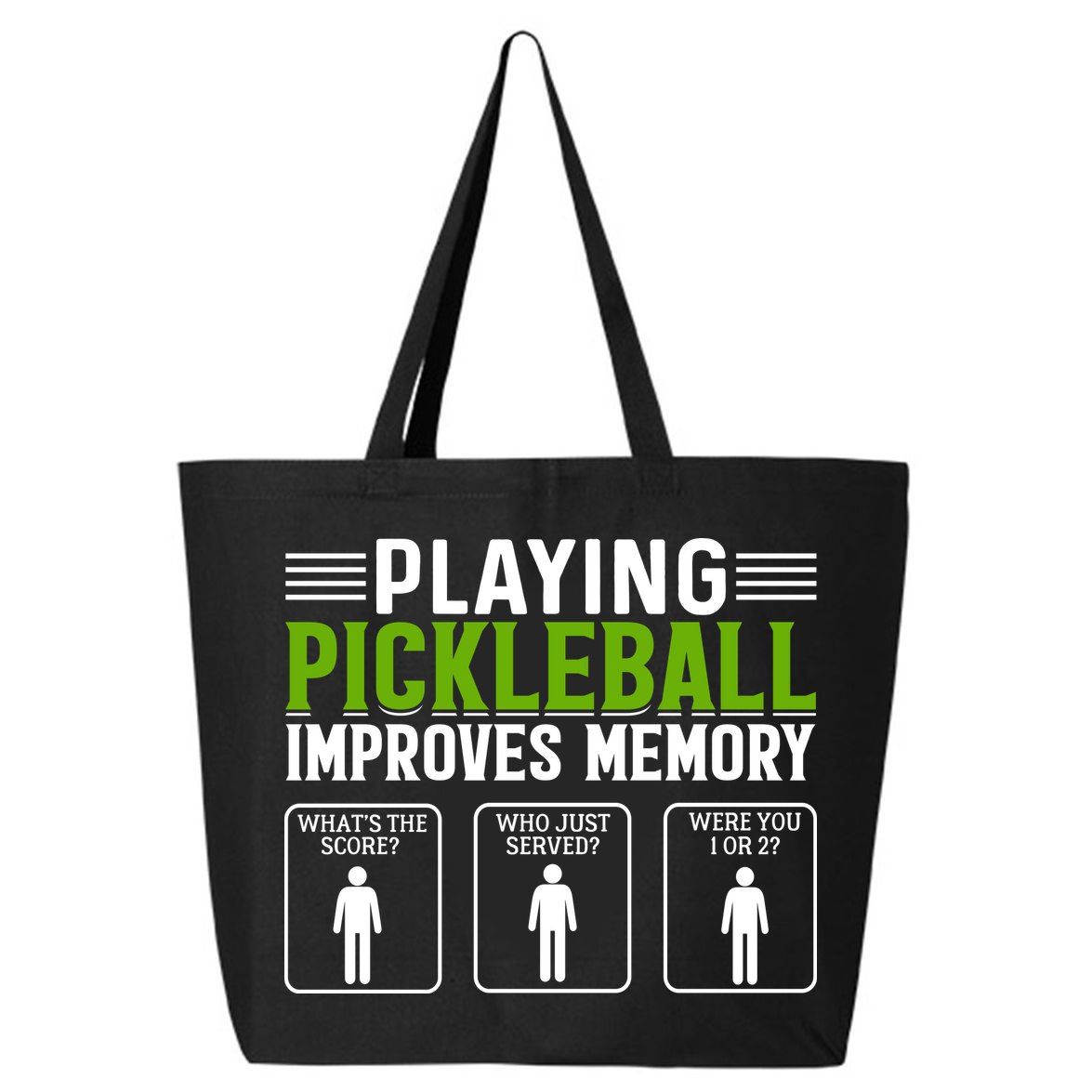 Playing Pickleball Improves Memory Funny Pickleball 25L Jumbo Tote