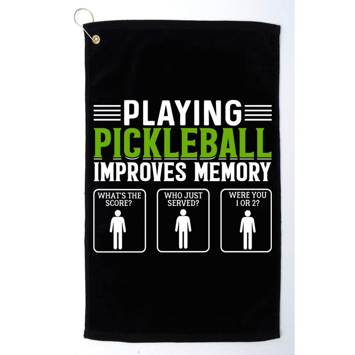 Playing Pickleball Improves Memory Funny Pickleball Golf Towel