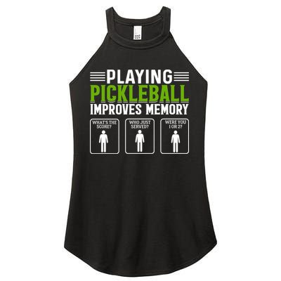 Playing Pickleball Improves Memory Funny Pickleball Women's Perfect Tri Rocker Tank