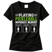 Playing Pickleball Improves Memory Funny Pickleball Womens T-Shirt