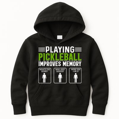 Playing Pickleball Improves Memory Funny Pickleball Kids Hoodie