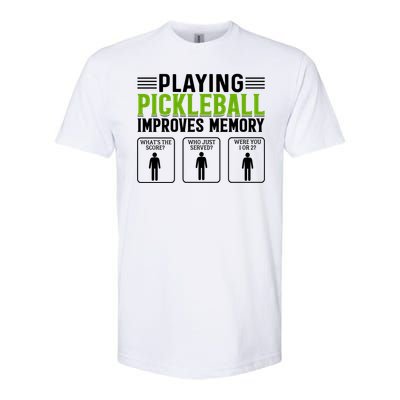 Playing Pickleball Improves Memory Funny Pickleball Softstyle CVC T-Shirt