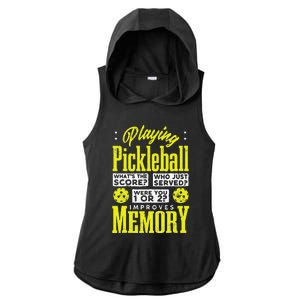 Playing Pickleball Improves Memory Dink Player Ladies PosiCharge Tri-Blend Wicking Draft Hoodie Tank