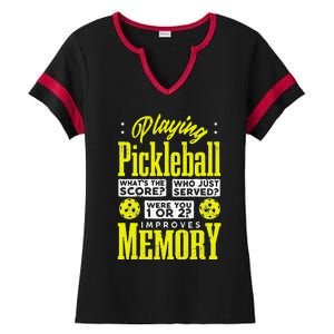 Playing Pickleball Improves Memory Dink Player Ladies Halftime Notch Neck Tee