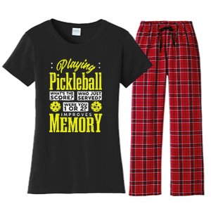 Playing Pickleball Improves Memory Dink Player Women's Flannel Pajama Set