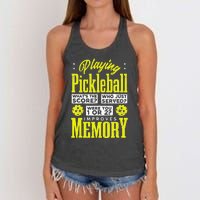 Playing Pickleball Improves Memory Dink Player Women's Knotted Racerback Tank